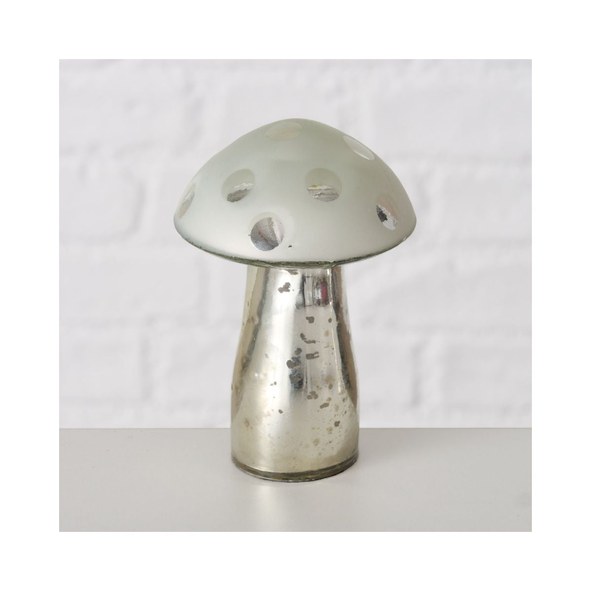 Set 2 decoratiuni argintii din sticla 10 / 13 cm Wipum Boltze, 3, hectarul.ro