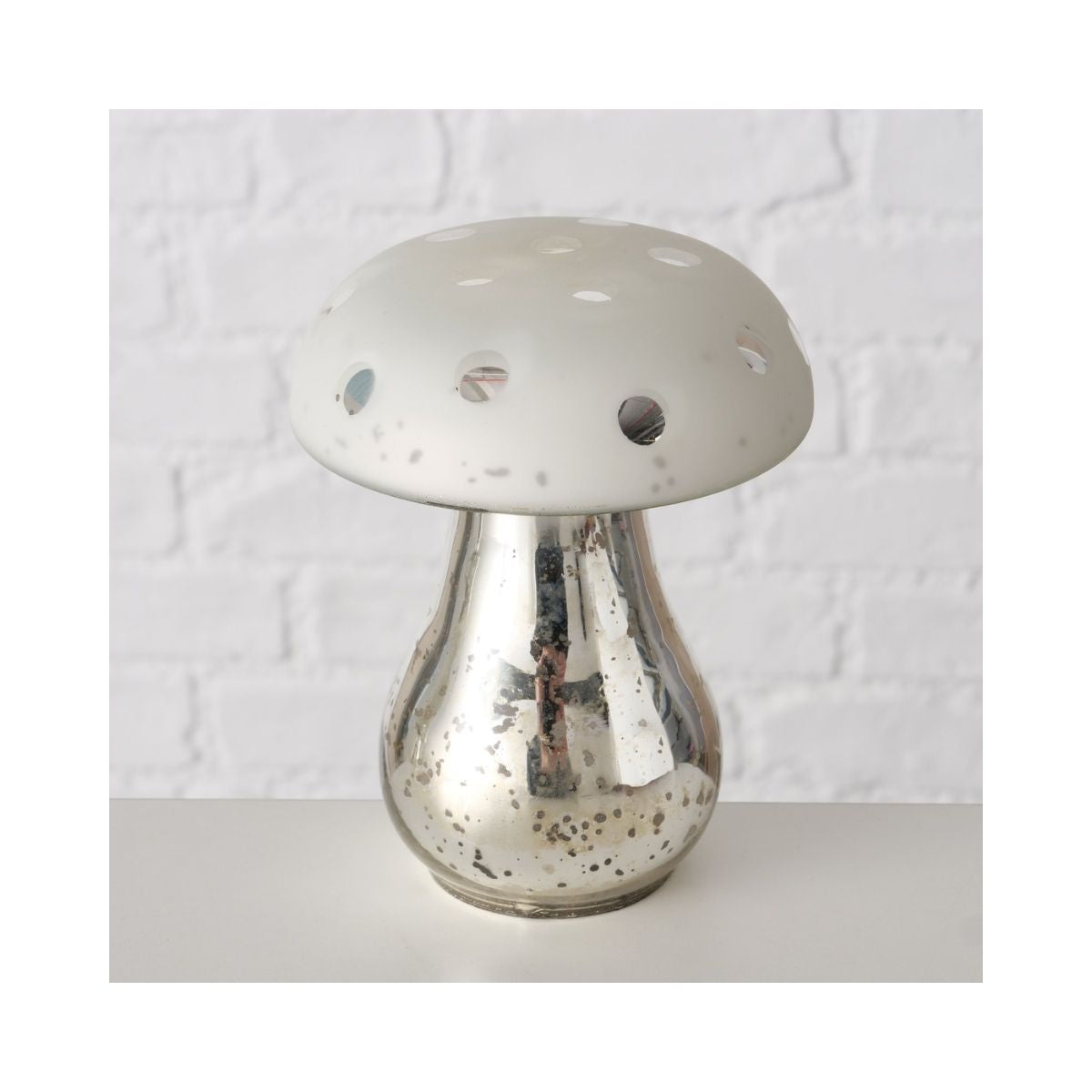 Set 2 decoratiuni argintii din sticla 10 / 13 cm Wipum Boltze, 4, hectarul.ro