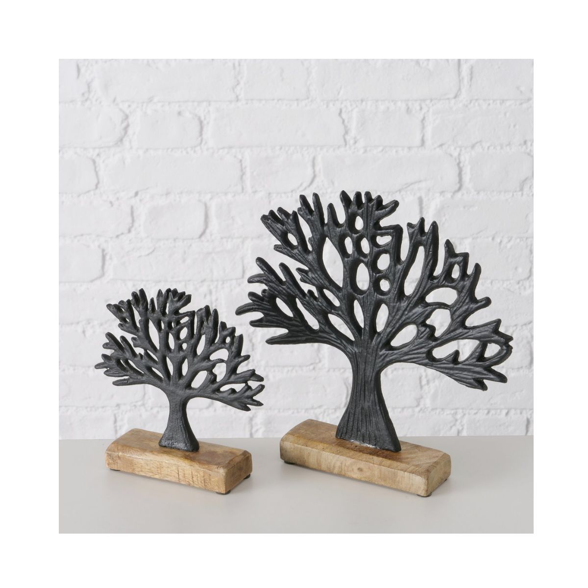 Set 2 decoratiuni din metal si lemn 17 / 26 cm Lapu Boltze, 4, hectarul.ro