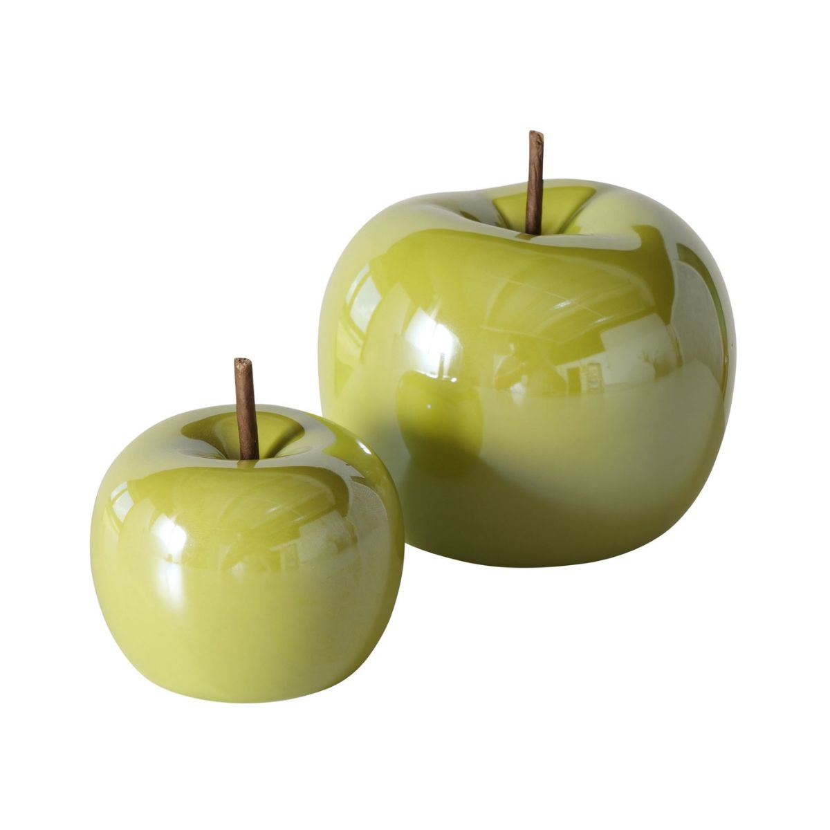Set 2 decoratiuni verde deschis din ceramica 7 / 9 cm design mar Perly Boltze, 1, hectarul.ro