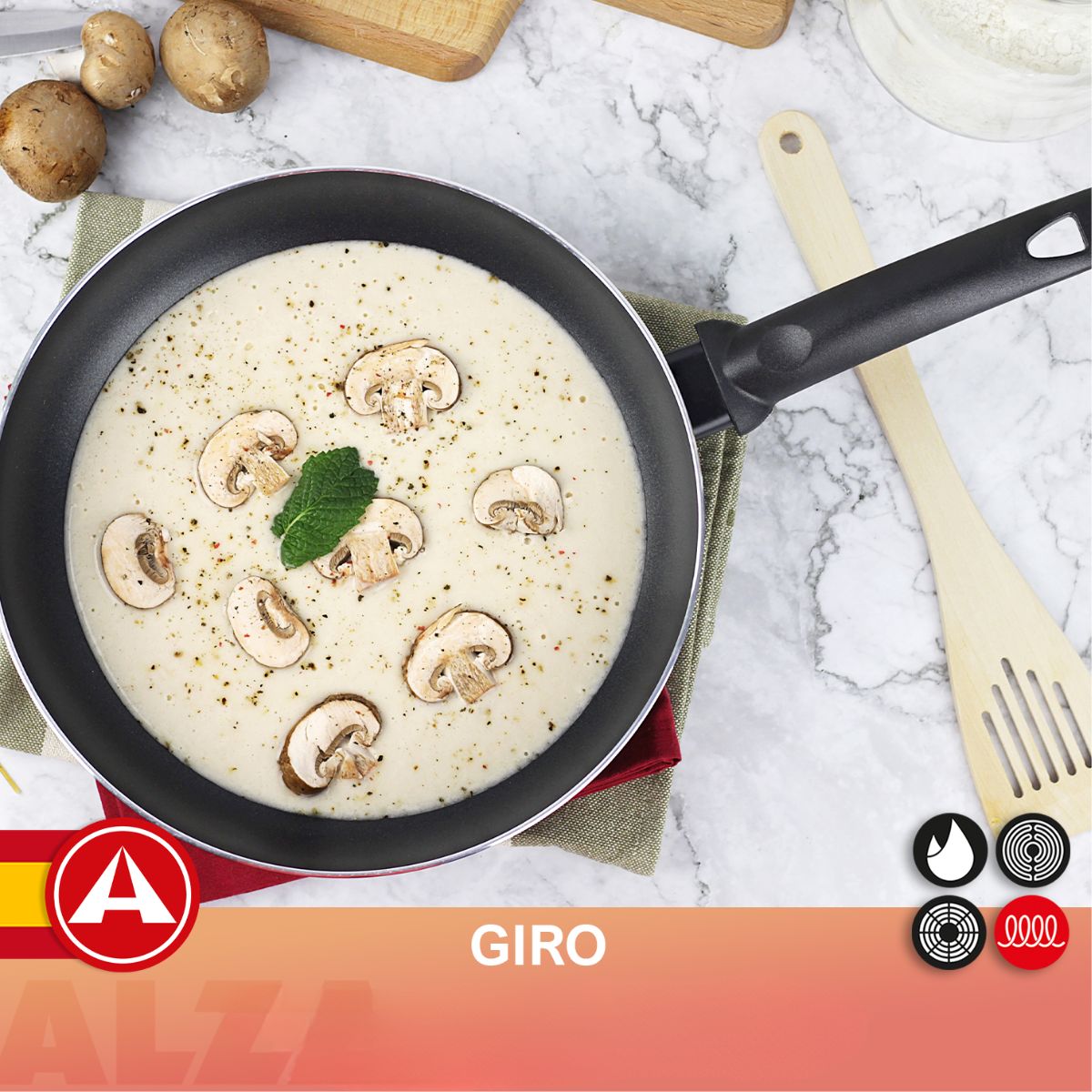 Set 2 tigai din aluminu extra gros presat, cu dublu strat anti aderent, fara PFOA, Giro Magefesa, 20 si 24 cm diametru, 2, hectarul.ro