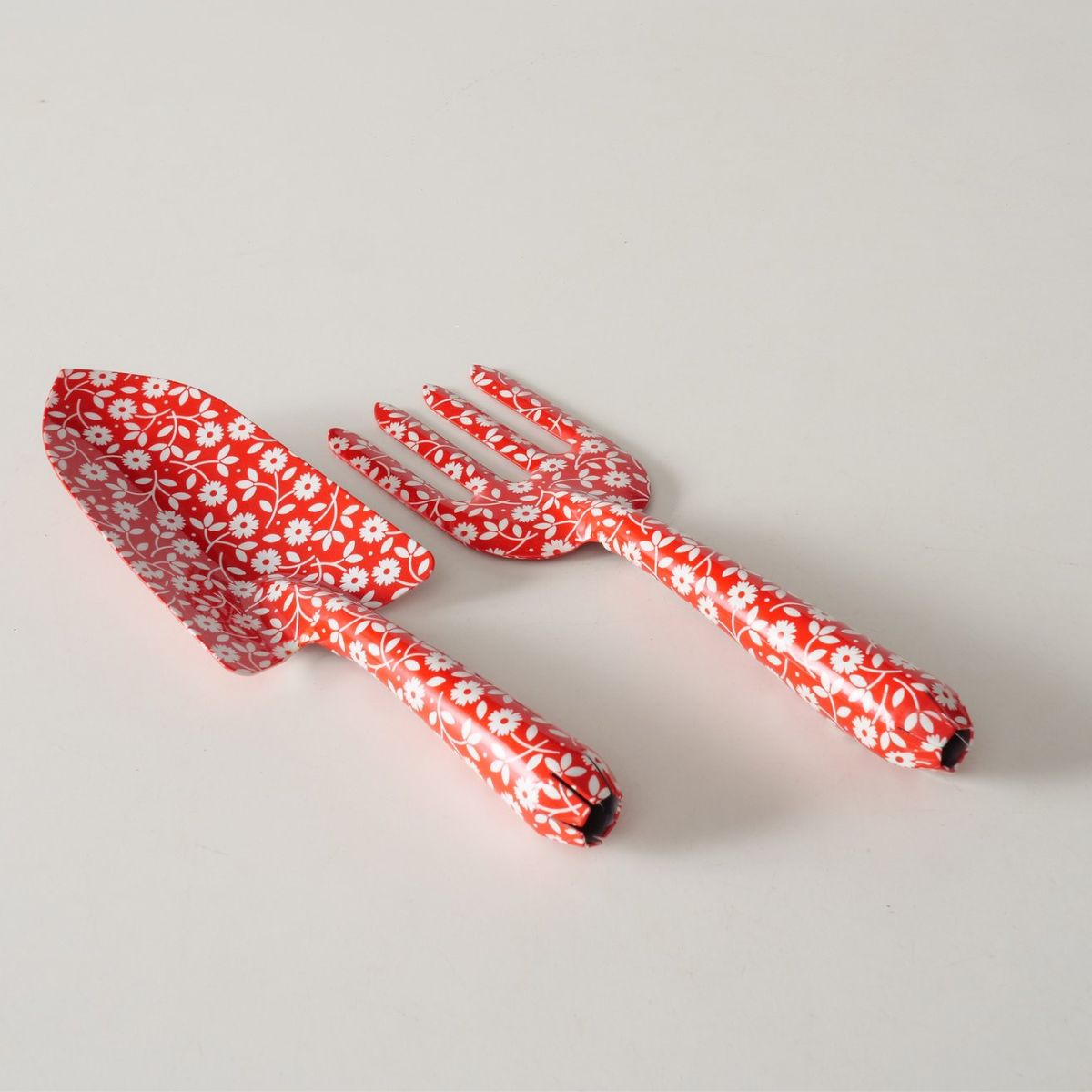 Set 2 unelte pentru gradinarit, rosu/alb din metal Lilly Boltze