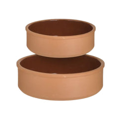Set 2 Vase ceramice pentru cuptor, Φ23x6cm, resp Φ19x6 cm, maro