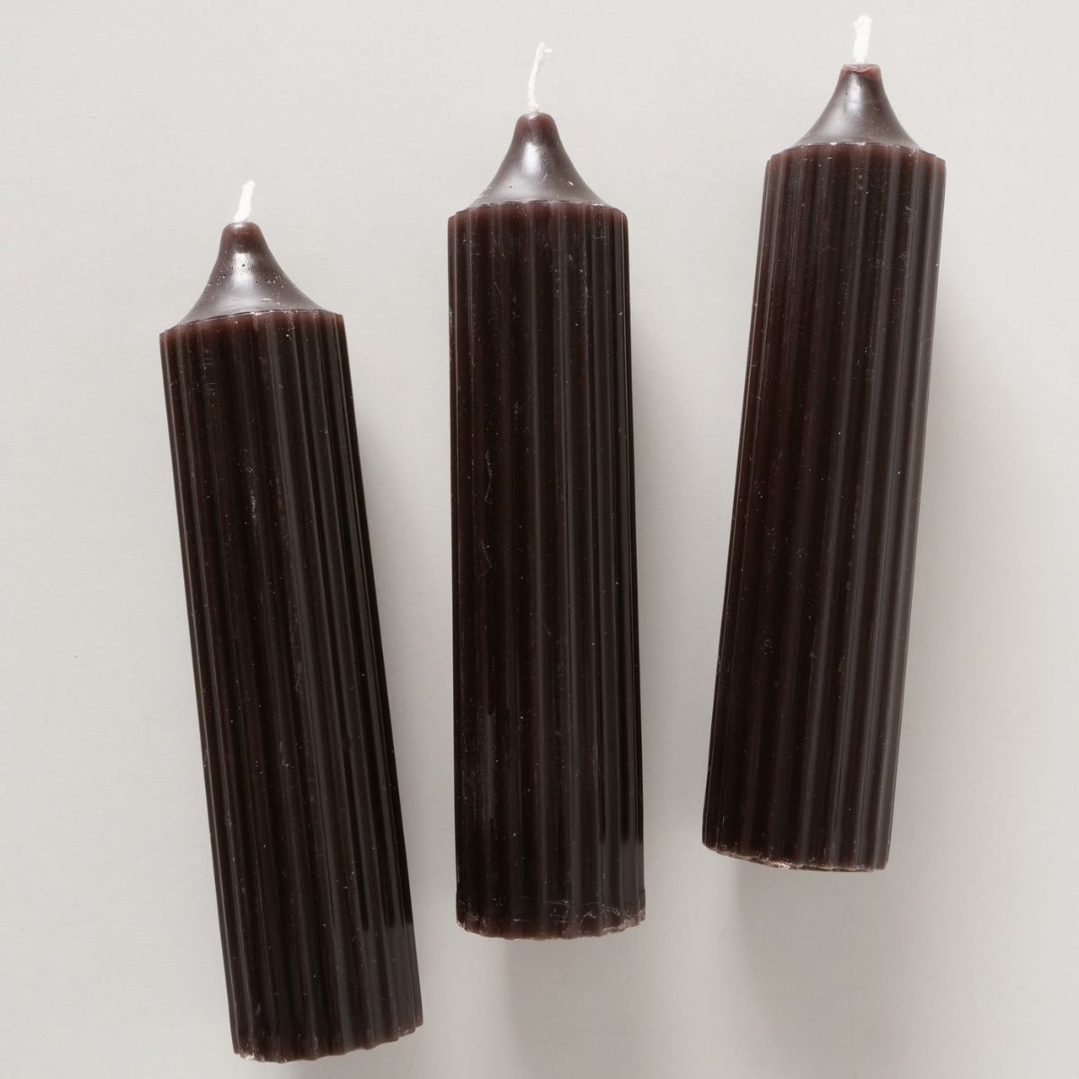 Set 3 lumanari negre din parafina 15 cm Riffly Boltze, 4, hectarul.ro