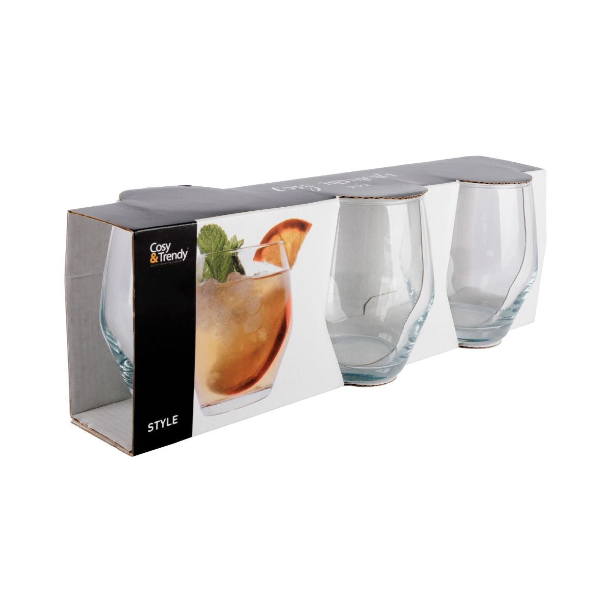 Set 3 pahare transparente din sticla 37cl Cosy Moments Style Cosy&Trendy, 3, hectarul.ro