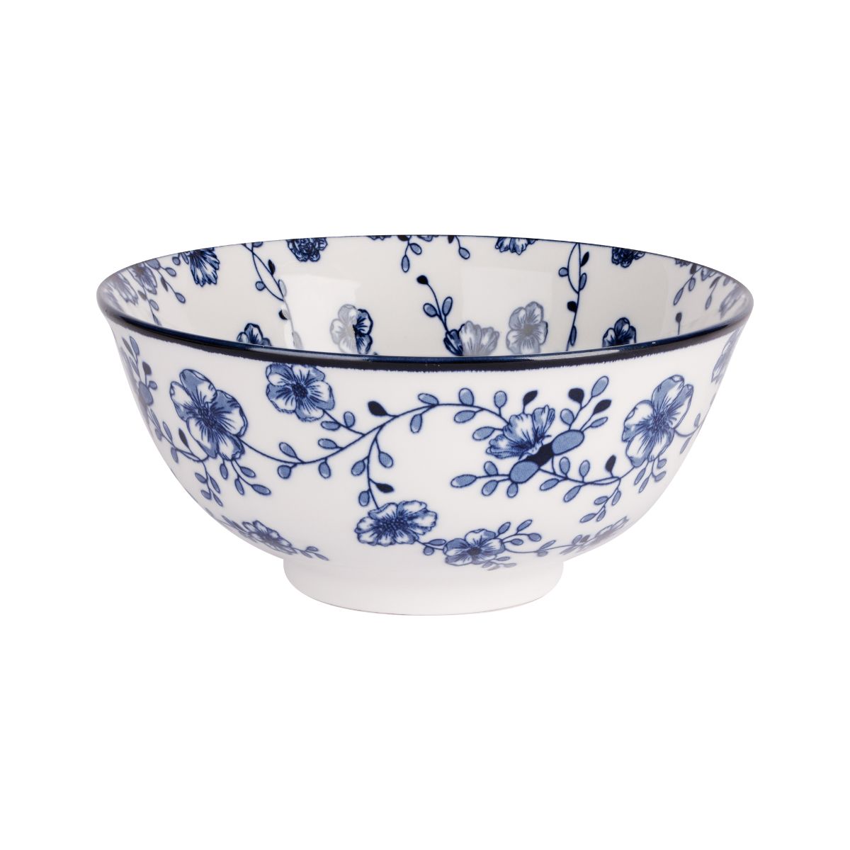 Set 4 boluri alb/albastru din portelan Ø15 cm Flor Azul Cosy&Trendy, 2, hectarul.ro