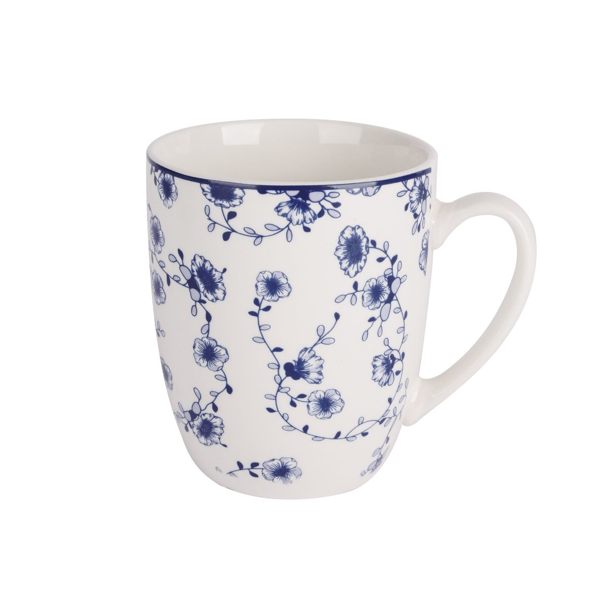 Set 4 cani alb/albastru din portelan 37 cl Flor Azul Cosy&Trendy, 1, hectarul.ro