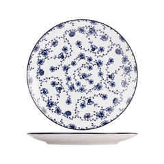 Set 4 farfurii alb/albastru din portelan Ø27 cm Flor Azul Cosy&Trendy