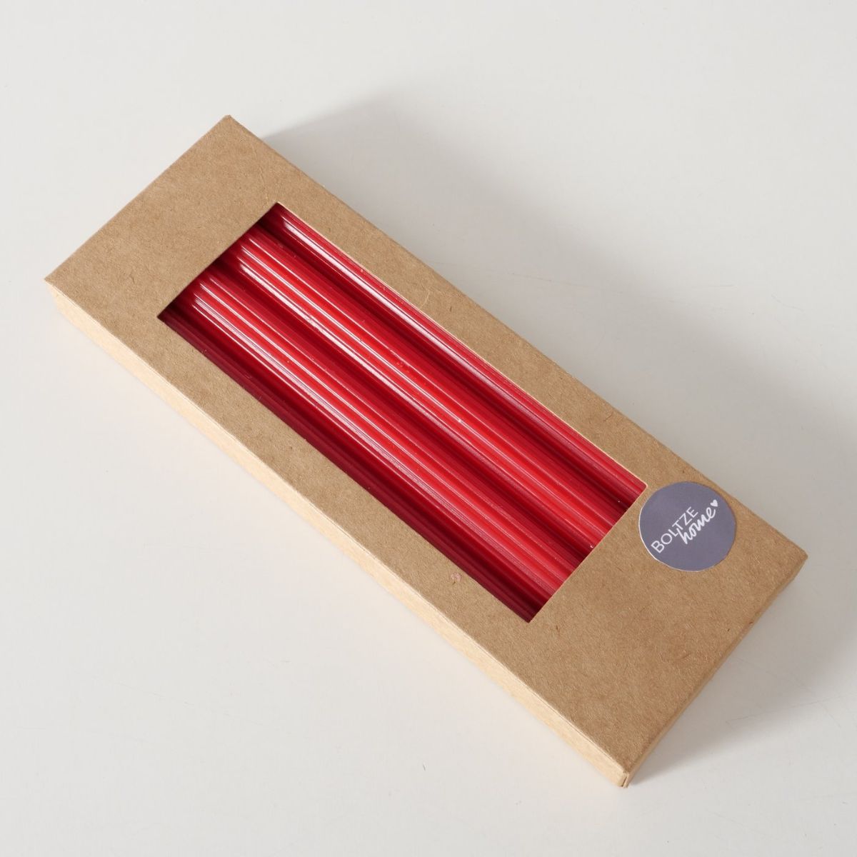 Set 4 lumanari rosii din parafina 25 cm Classic Boltze, 2, hectarul.ro