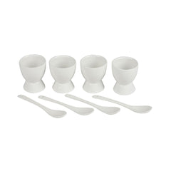 Set 4 suporturi cu lingurite pentru ou, albe, din ceramica, Ø5,5x6,3 cm Egg Cup Urban Living