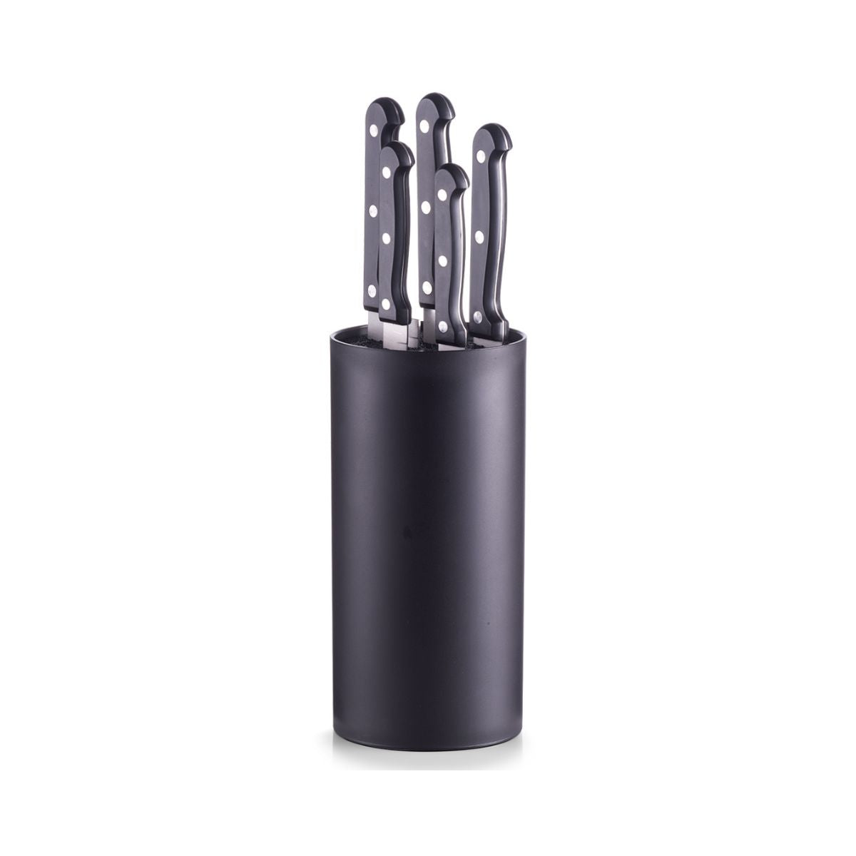 Set 5 cutite din inox in suport din plastic, 6 piese Knife Block Zeller, 1, hectarul.ro
