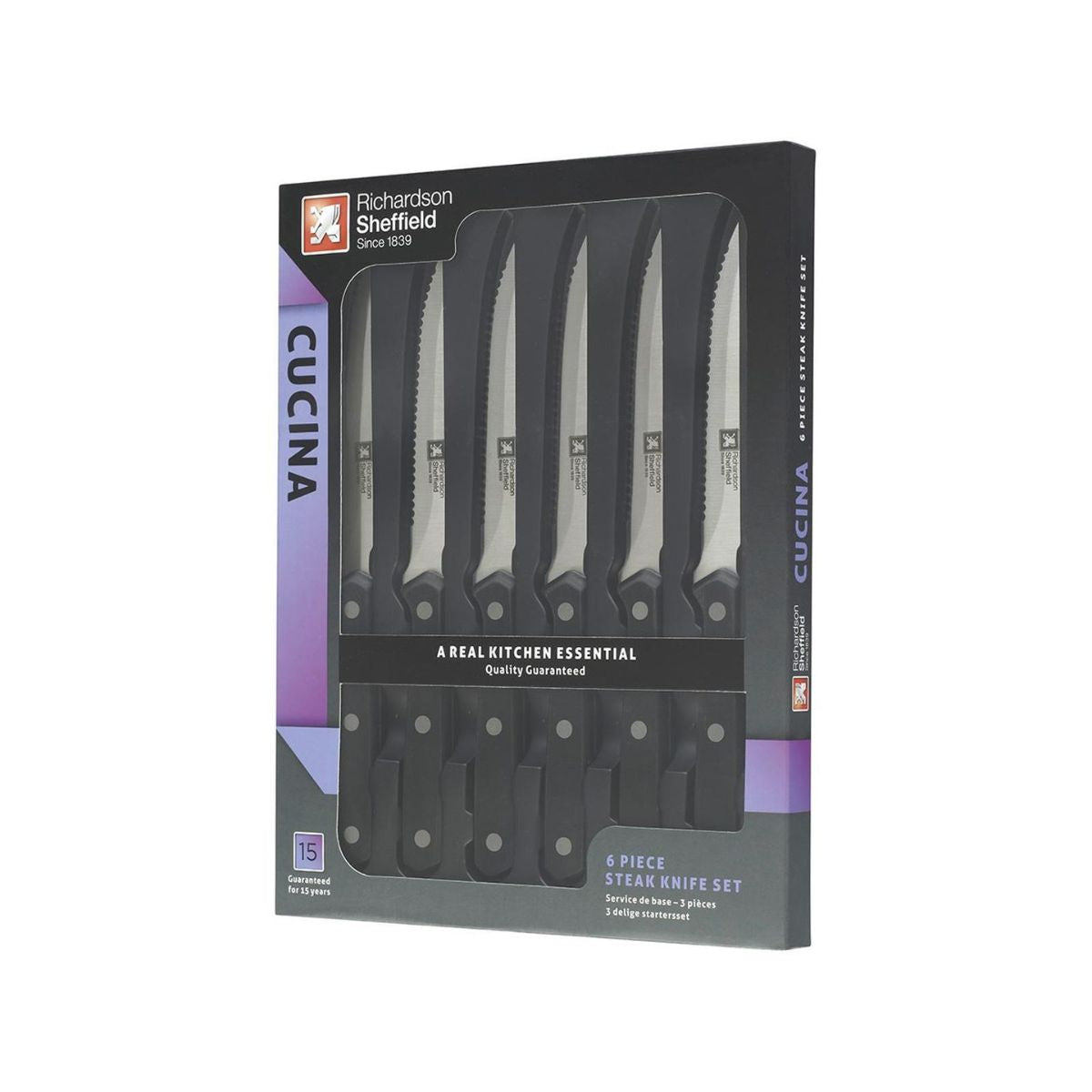 Set 6 cutite negre pentru friptura Cucina Richardson Sheffield, 5, hectarul.ro
