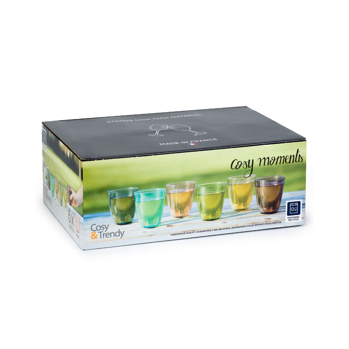 Set 6 pahare colorate din sticla 31cl Cosy Moments Streetfood Festival Cosy&Trendy, 2, hectarul.ro