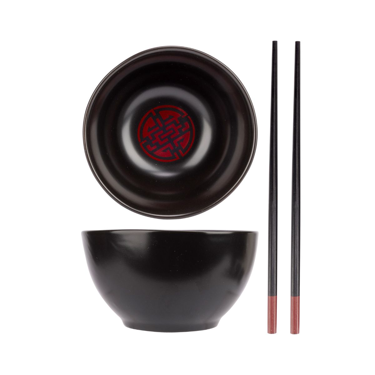 Set boluri cu betisoare, negru/rosu, mancare asiatica, pentru 4 persoane, Asian Cosy&Trendy, 1, hectarul.ro