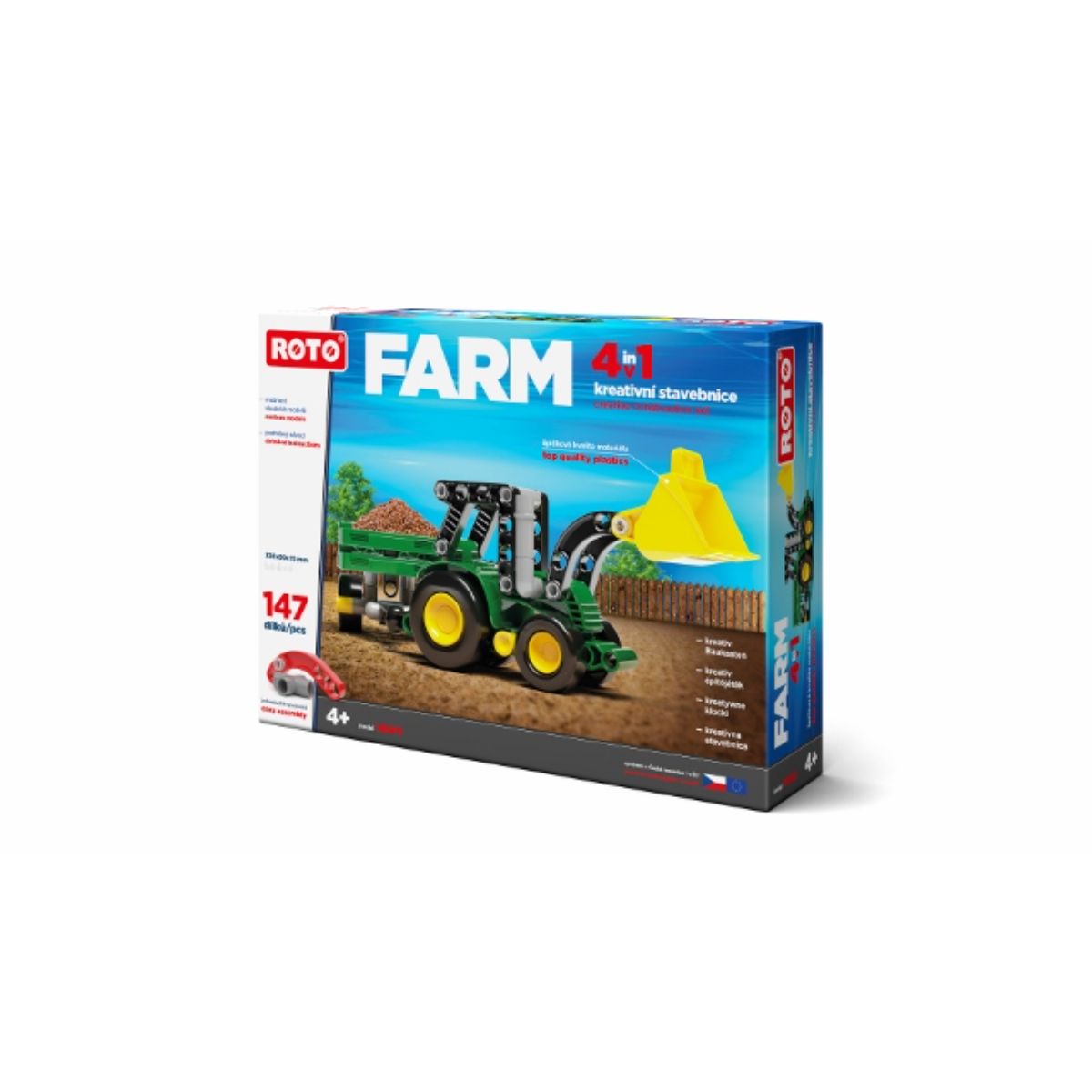 Set constructie Tractor 4 in 1 Roto Efko, 147 piese, 1, hectarul.ro