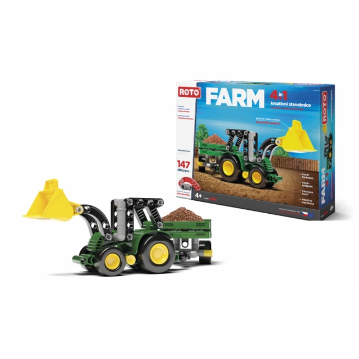 Set constructie Tractor 4 in 1 Roto Efko, 147 piese, 2, hectarul.ro