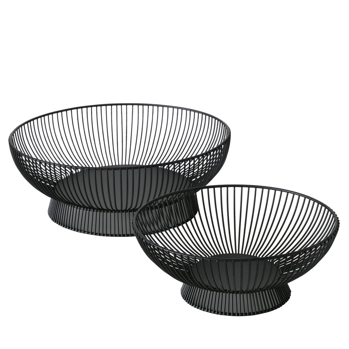 Set de 2 cosuri, negre, din fier, Balu Boltze