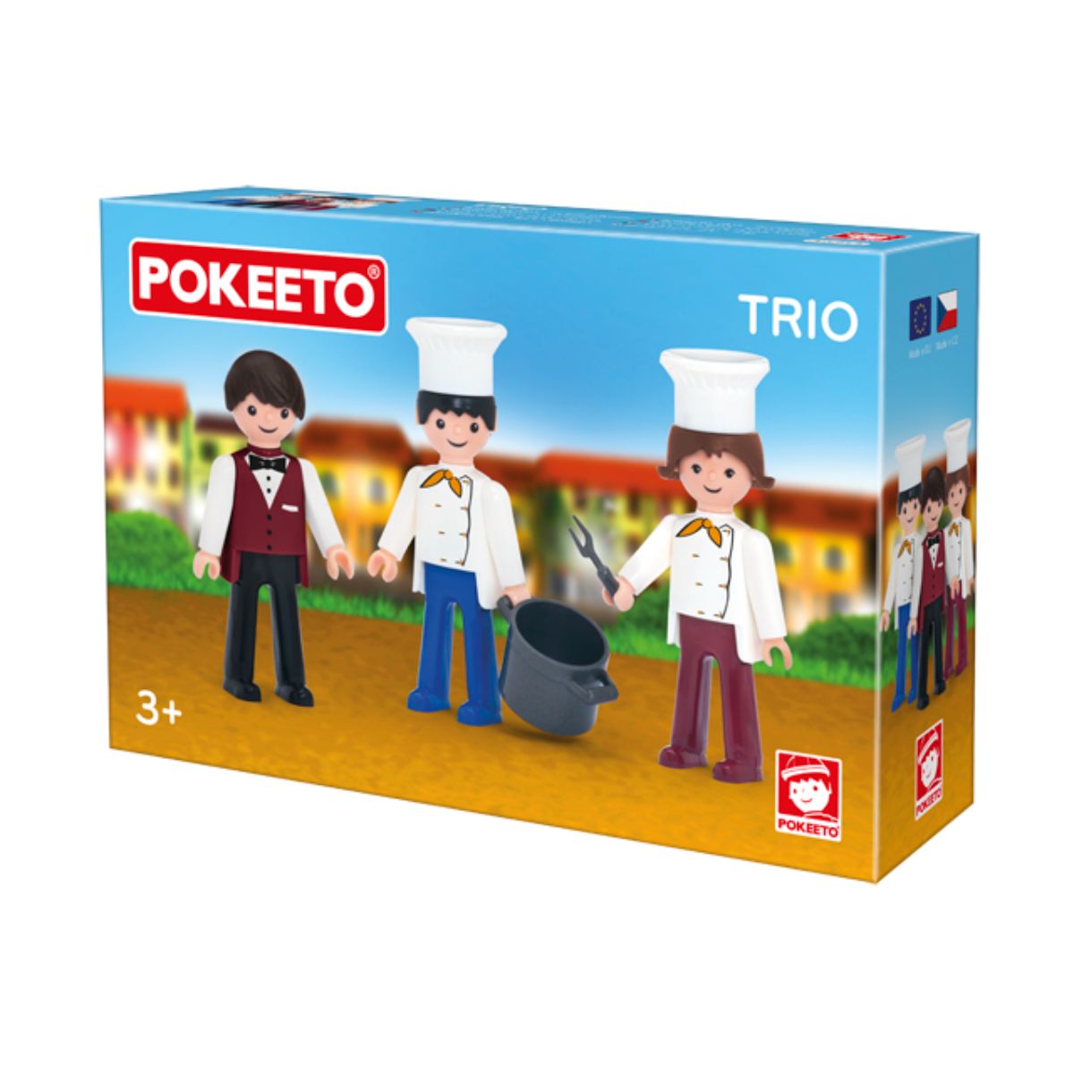 Set de 3 figurine cu accesorii echipa bucatari si ospatar Pokeeto, 1, hectarul.ro