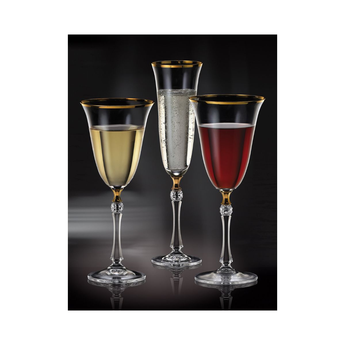 Set de 6 pahare pentru sampanie, transparent, din cristal de Bohemia, 190 ml, Zoya, 2, hectarul.ro