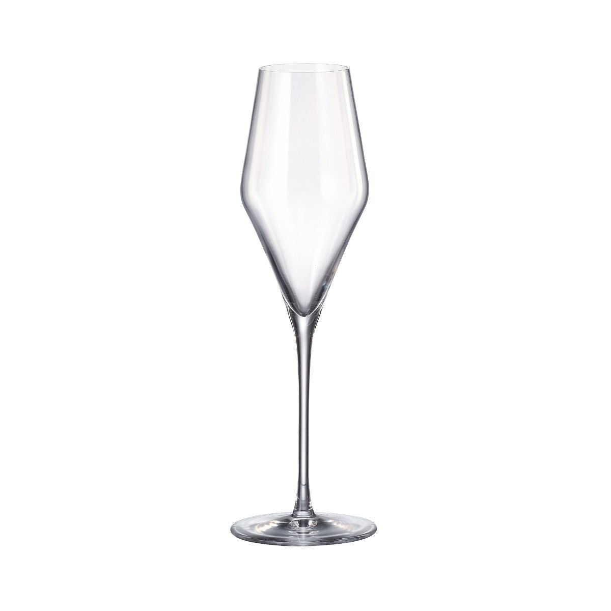 Set de 6 pahare pentru sampanie, transparent, din cristal de Bohemia, 290 ml, Louvre Flute, 1, hectarul.ro
