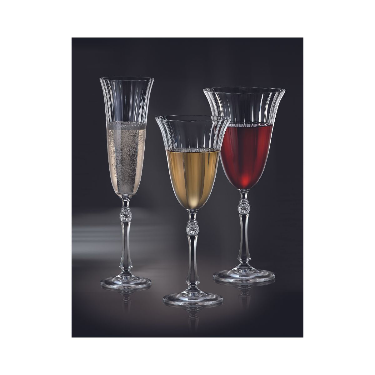 Set de 6 pahare pentru vin alb, transparent, din cristal de Bohemia, 250 ml, Waterfall, 2, hectarul.ro