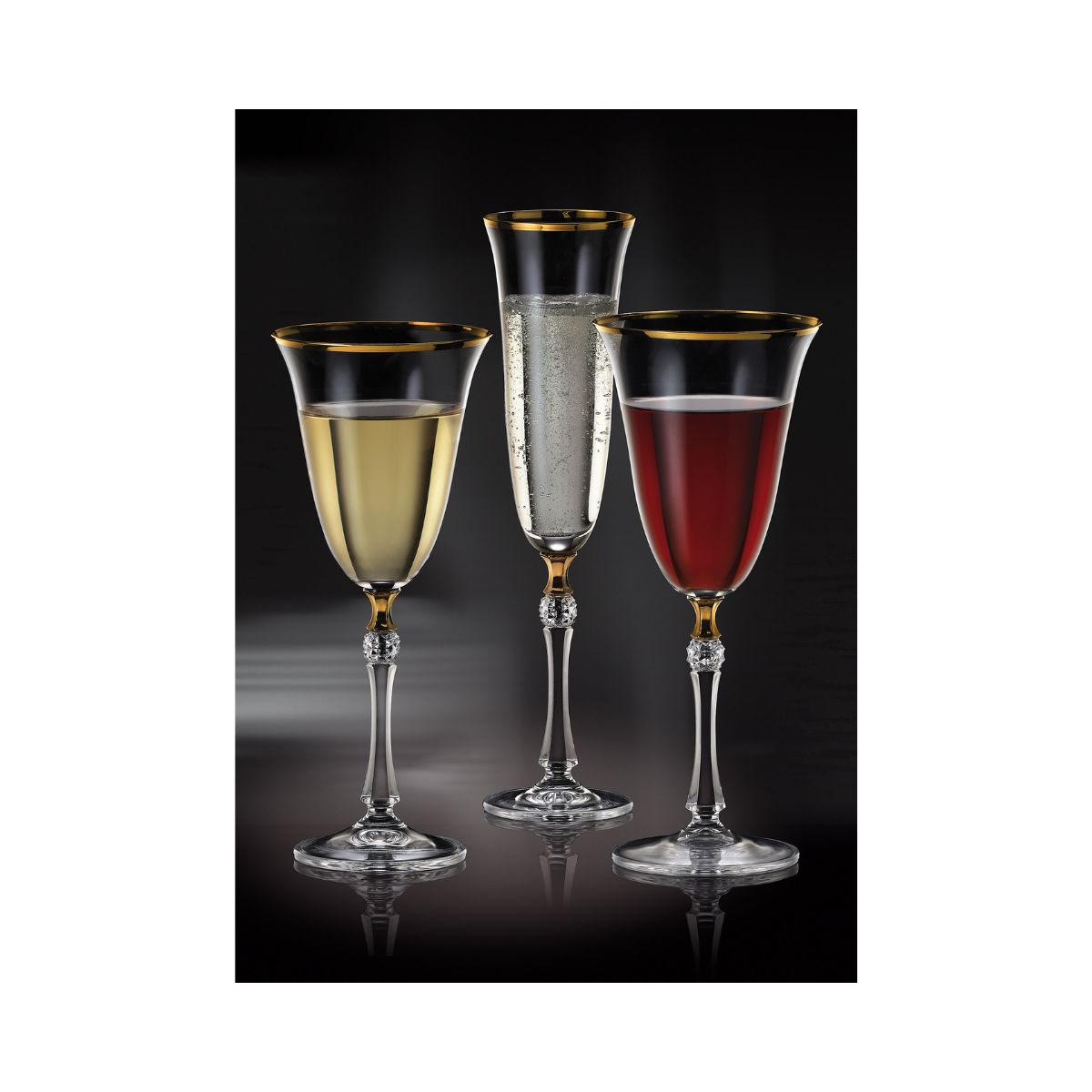 Set de 6 pahare pentru vin alb, transparent, din cristal de Bohemia, 350 ml, Zoya, 2, hectarul.ro