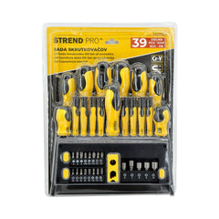 Set de surubelnite si biti din crom vanadiu Strend Pro SDB139, 39 de bucati, Torx + plat + PH