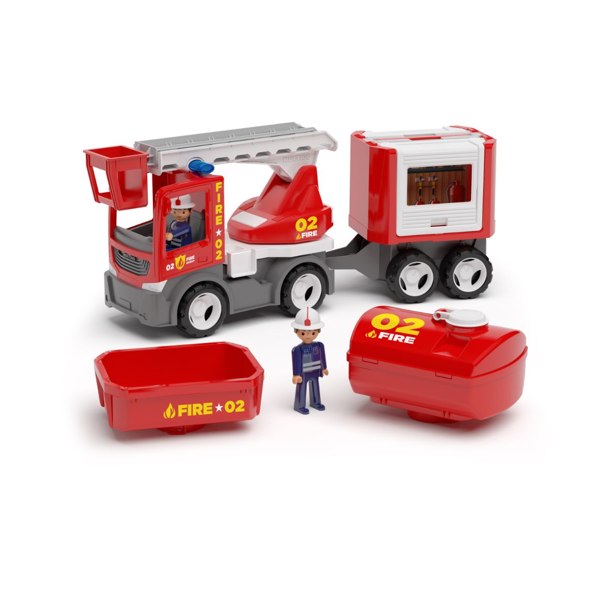 Set masina de pompieri cu 2 pompieri si accesorii MultiGO
