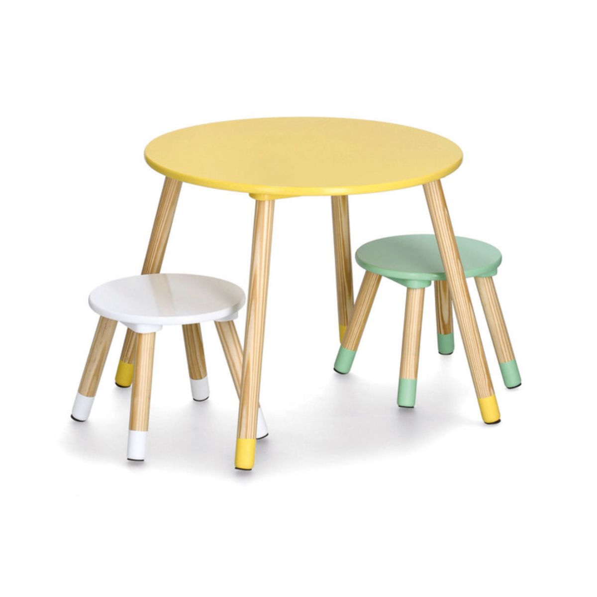 Set masuta cu 2 scaunele pentru copii, multicolor, din lemn de pin si MDF Kids set Zeller, 1, hectarul.ro