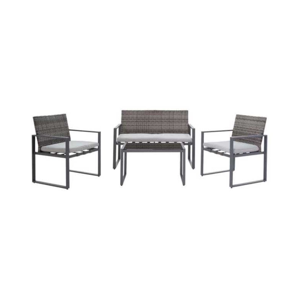 Set mobilier terasa/ gradina cu masa, canapea si scaune gri, 1, hectarul.ro