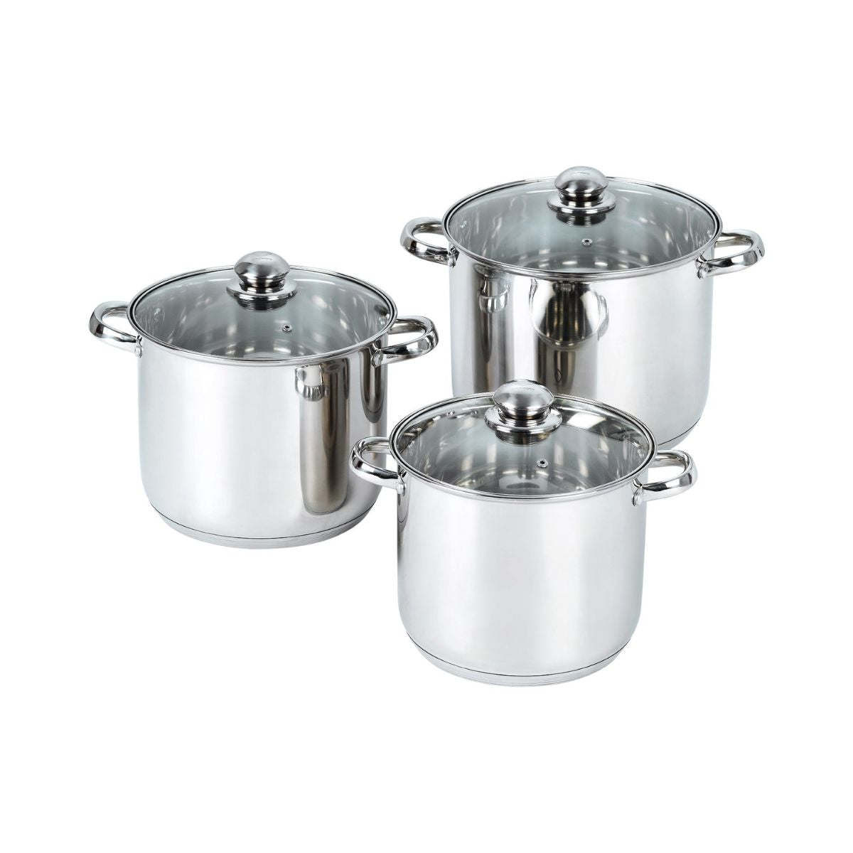Set oale din inox cu capace din sticla , 6 piese , Grunberg GR1052