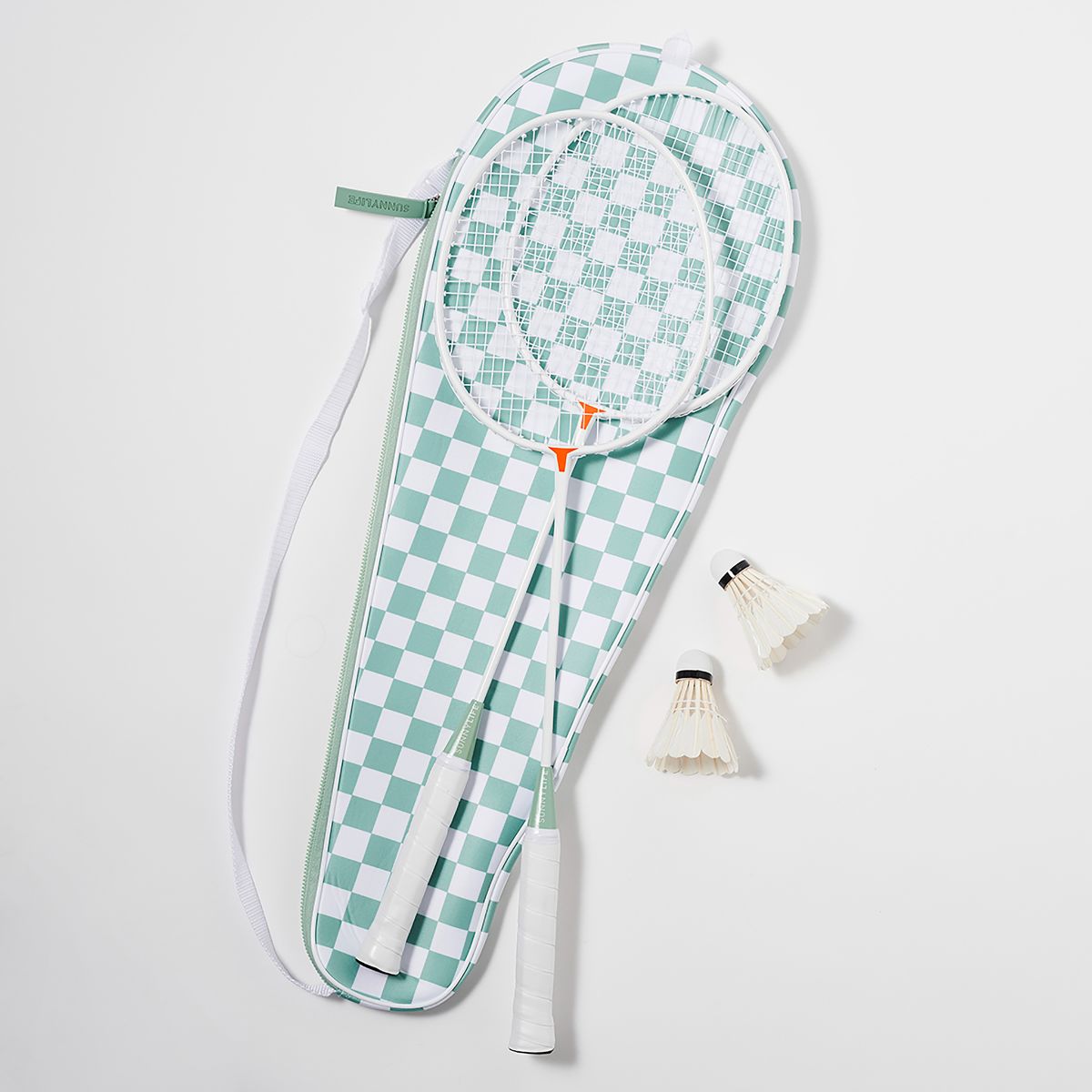 Set palete badminton cu 2 fluturi si geanta de transport Sunnylife  Checkerboard