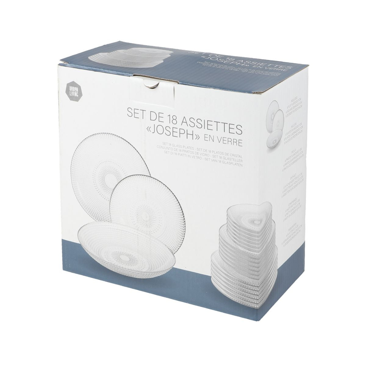 Set pentru cina, transparent, din sticla, pentru 6 persoane, Glass Urban Living, 2, hectarul.ro