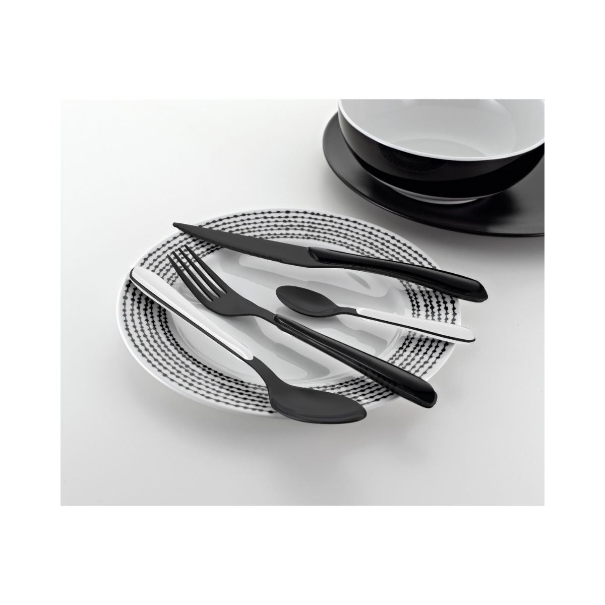 Set tacamuri 16 piese negru/negru Eclat Lumino Amefa
