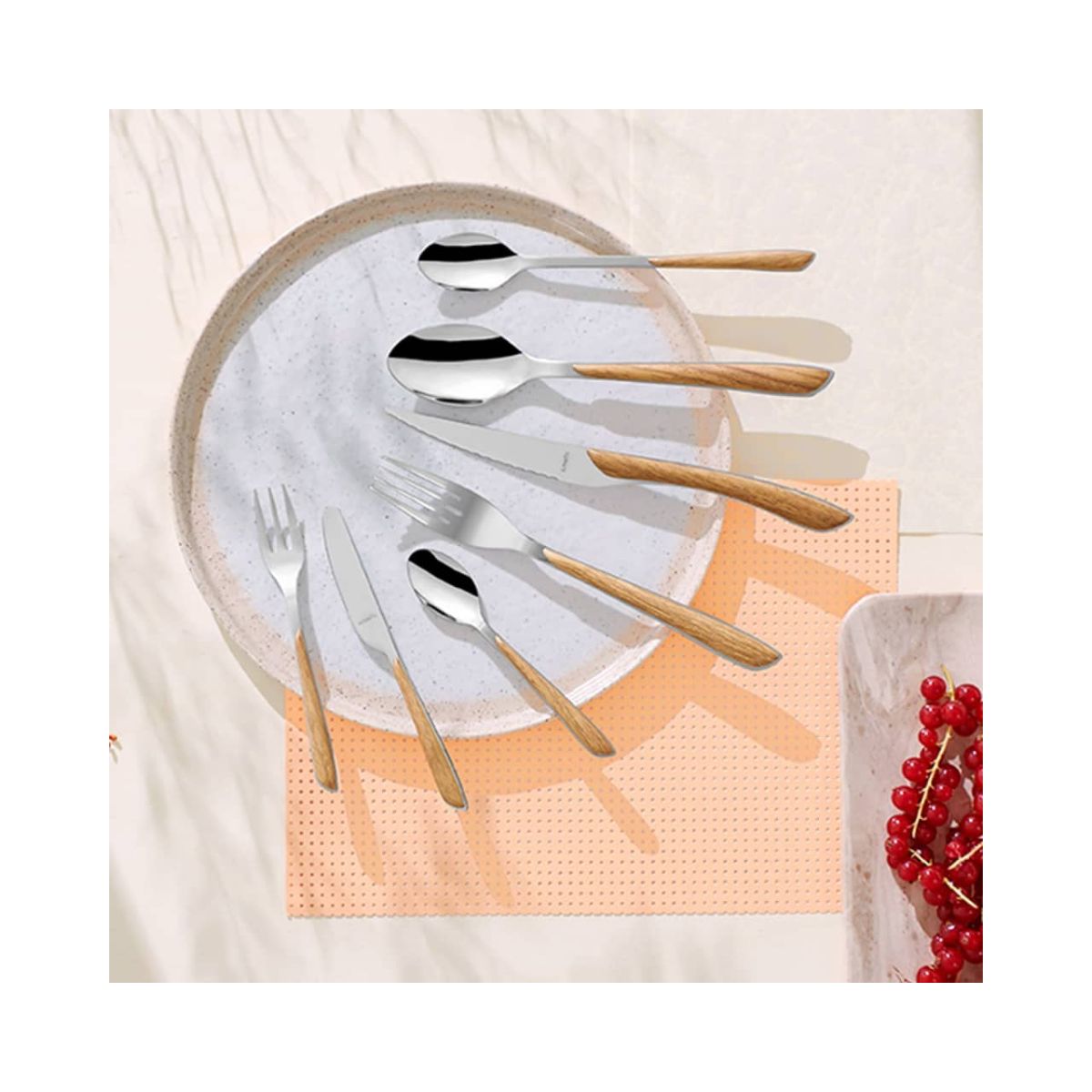 Set tacamuri 26 piese maro/argintiu Eclat Amefa, 2, hectarul.ro