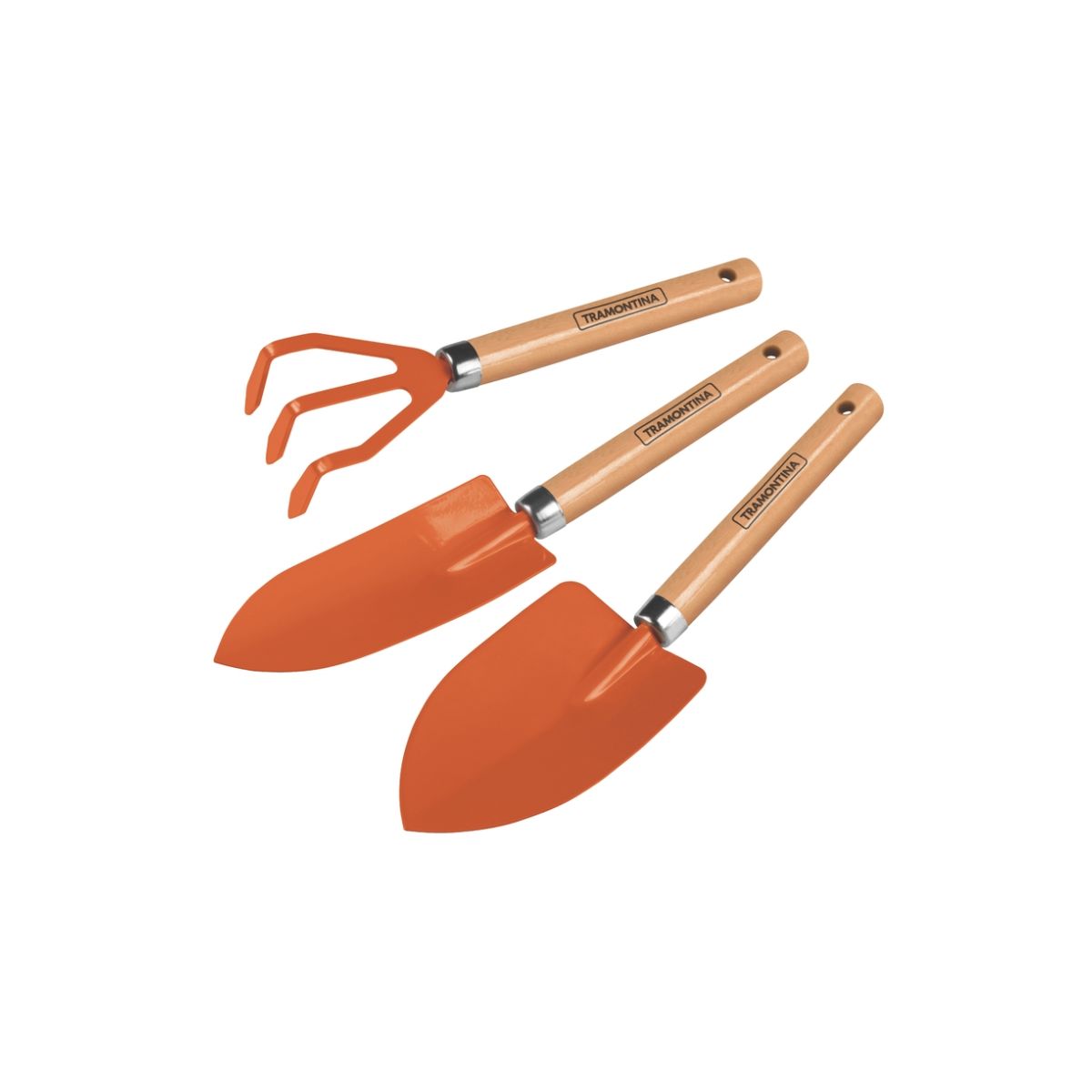 Set unelte de gradinarit 3 piese cu maner din lemn Tramontina