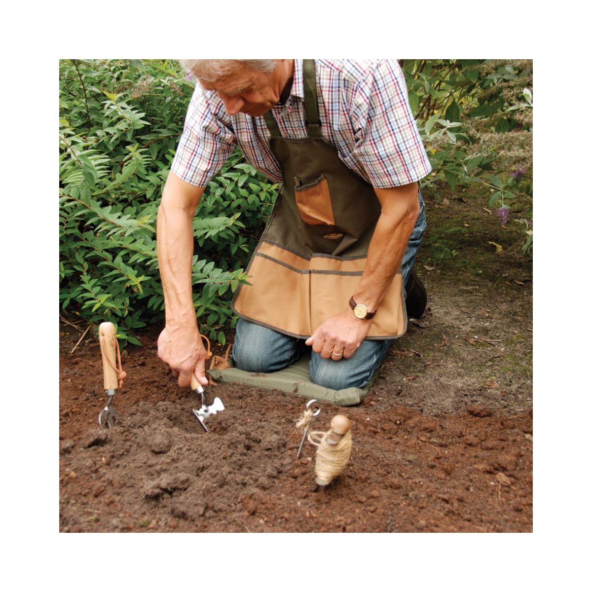Set unelte pentru gradinarit din inox, lemn de frasin si piele Garden S Esschert Design