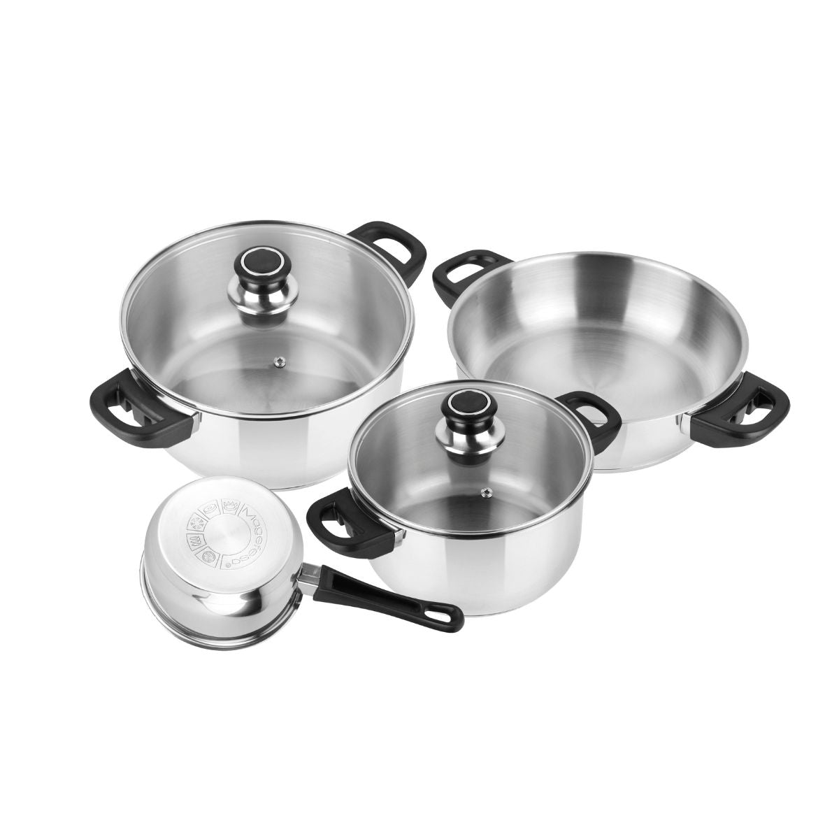 Set vase de gatit cu 6 piese din otel inox Royal Magefesa, 2, hectarul.ro