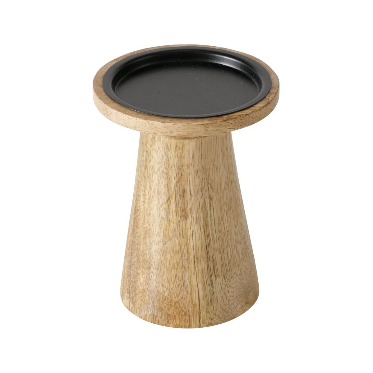 Suport de lumanare Ø10 cm maro din lemn de mango Merla Boltze, 5, hectarul.ro