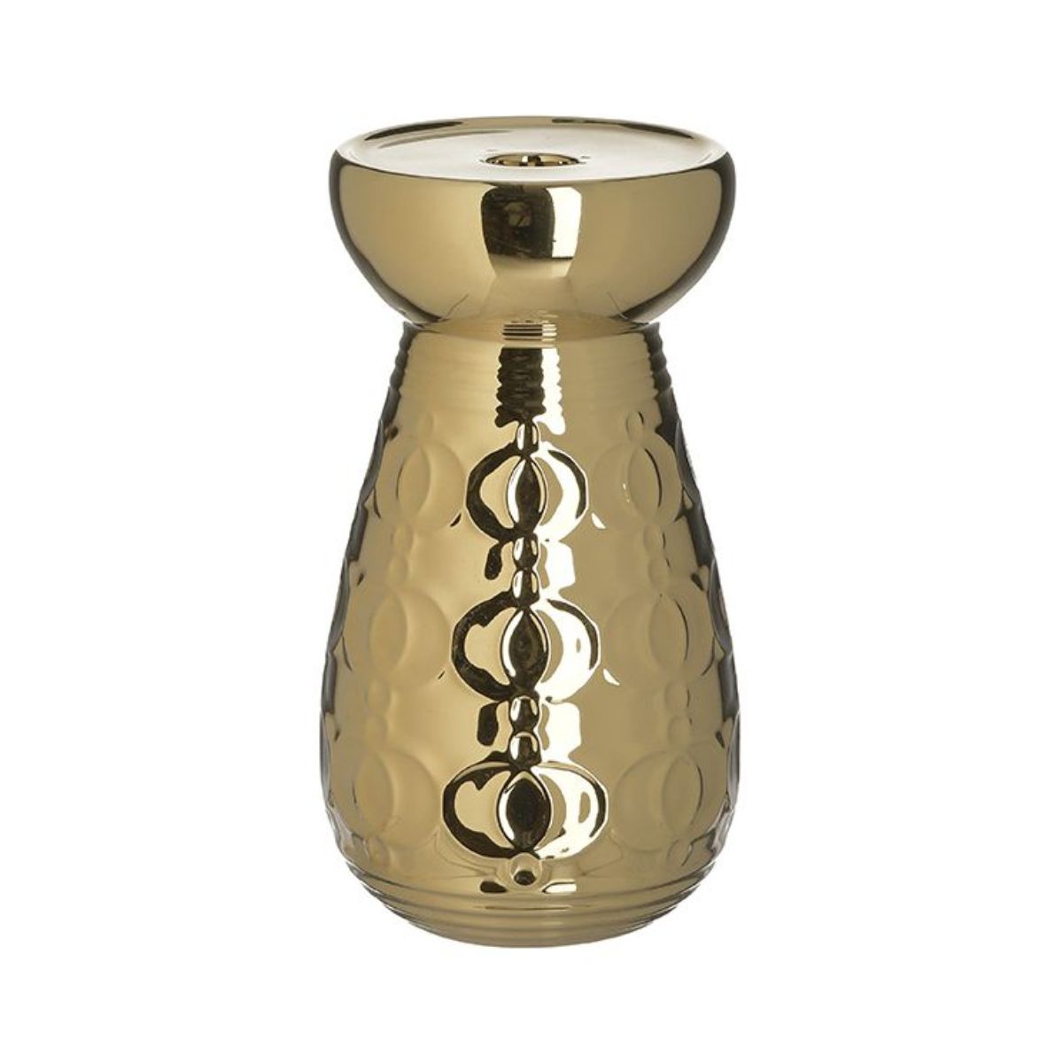 Suport de lumanare auriu ceramic Golden Inart Ø10Χ20 cm Inart, 1, hectarul.ro