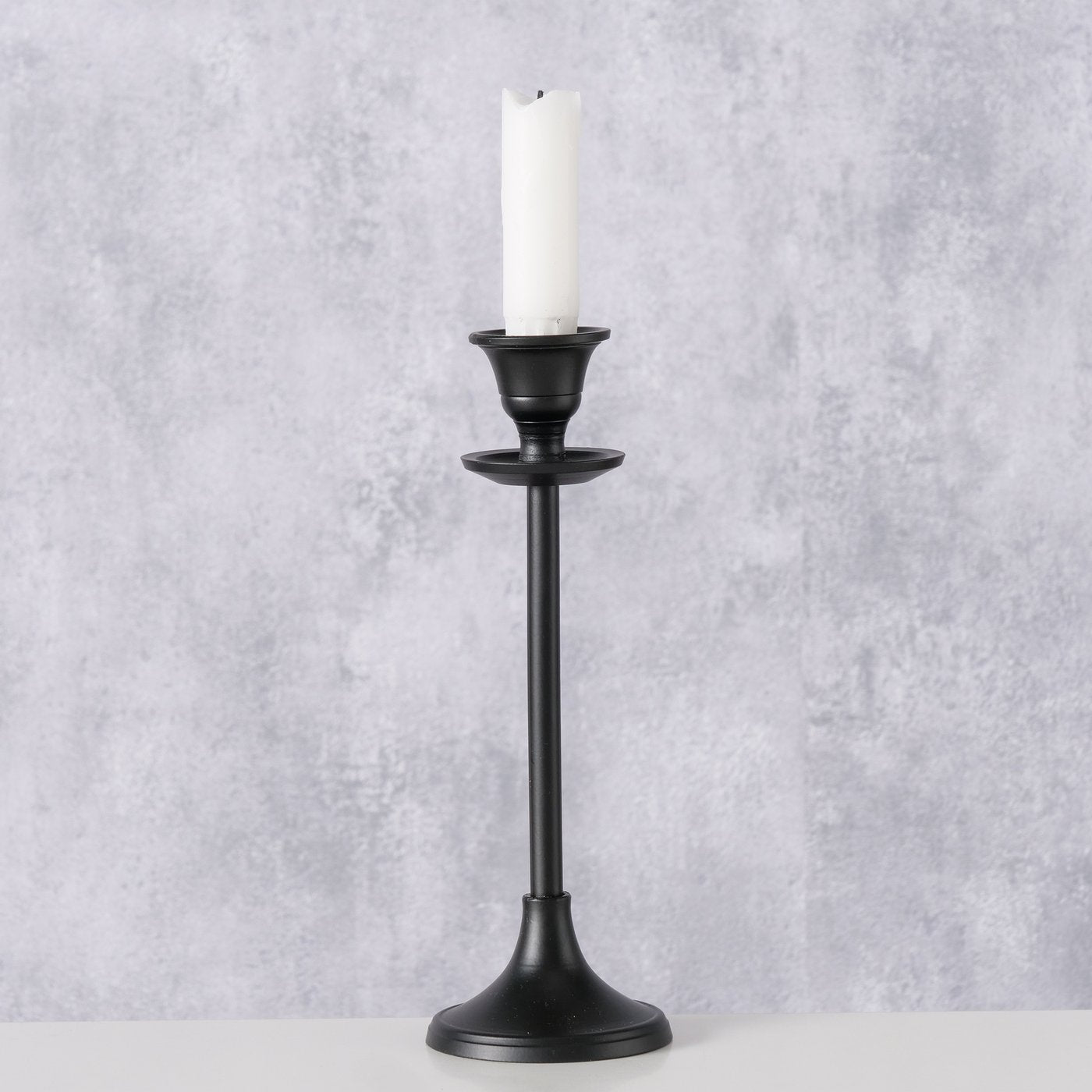 Suport pentru lumanare, negru, din aluminiu, Erono Boltze, 2, hectarul.ro