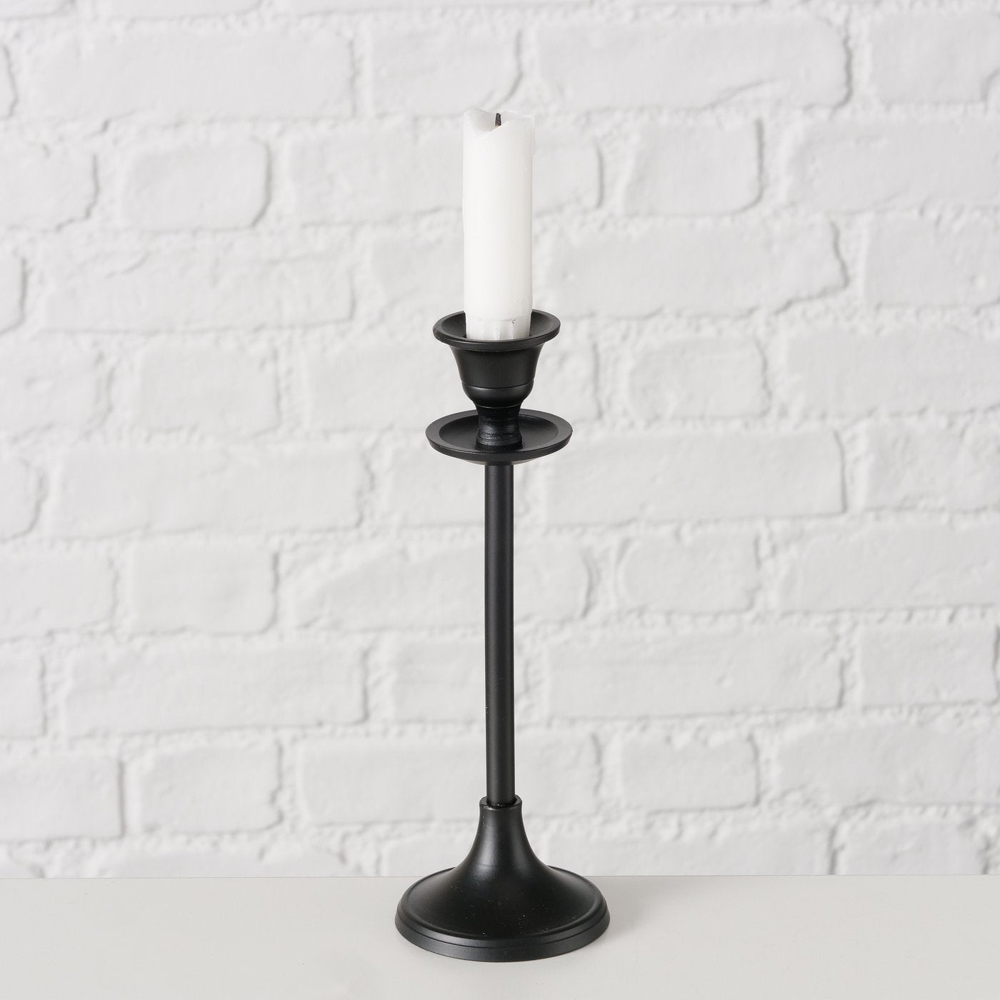 Suport pentru lumanare, negru, din aluminiu, Erono Boltze, 4, hectarul.ro