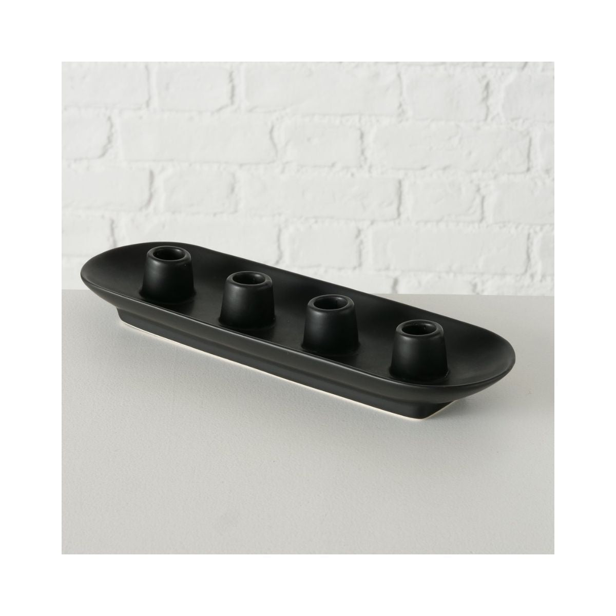 Suport pentru lumanari negru ceramic 34 cm Runyo Boltze, 5, hectarul.ro
