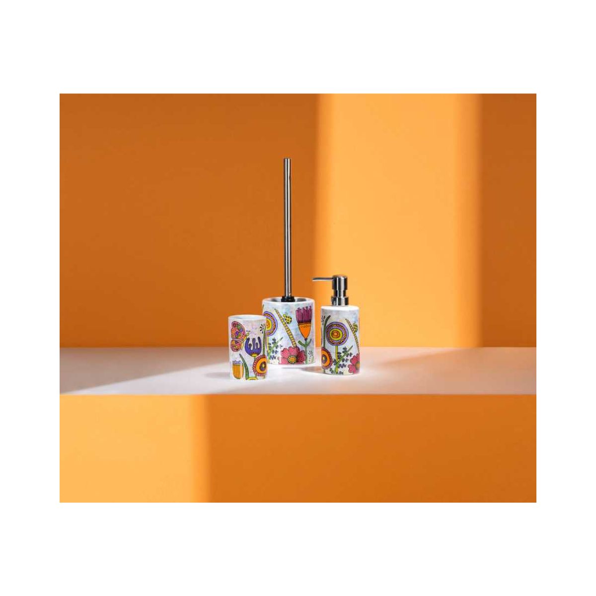 Suport pentru periuta de dinti multicolor din ceramica Full Bloom Rollin Art Wenko