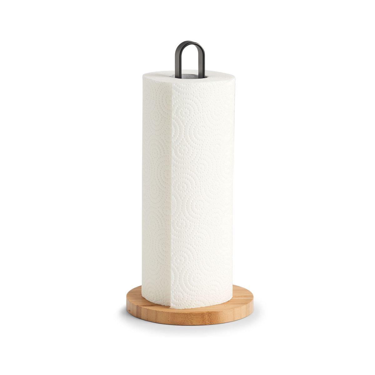 Suport rola de hartie din bambus si metal, 31,5 cm, Kitchen Roll Holder Zeller, 1, hectarul.ro