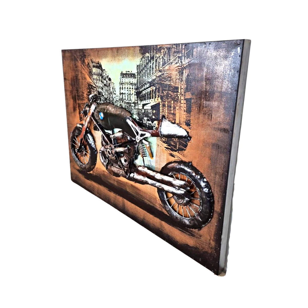 Tablou de metal 3D, model cu motocicleta 60x80x6 cm, 4, hectarul.ro