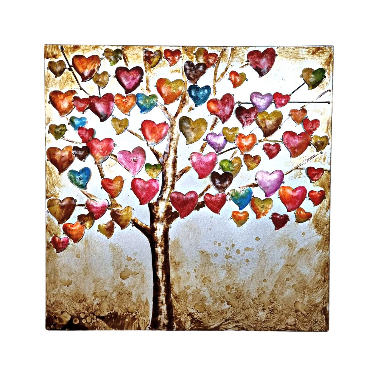 Tablou de metal 3D, motiv "Copacul lui Valentin",  60x60 cm, 3, hectarul.ro