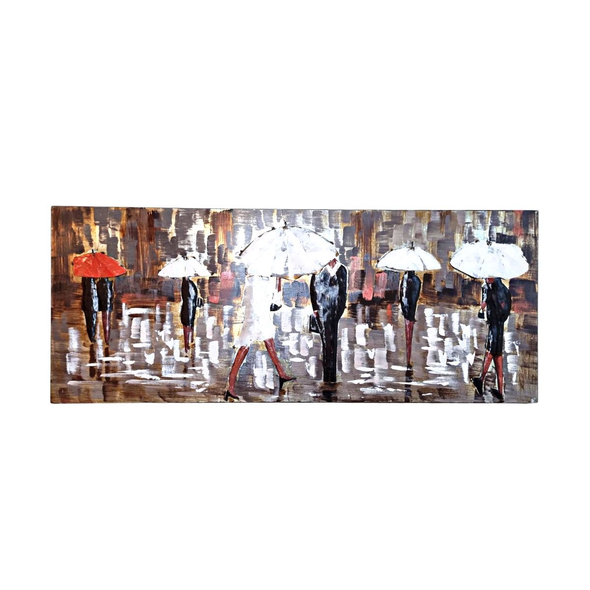 Tablou de metal 3D, motiv ploios, 150x60x7 cm, 2, hectarul.ro