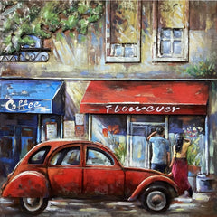 Tablou metal 3D metal Citroen vintage 60 x 60 x 3 cm