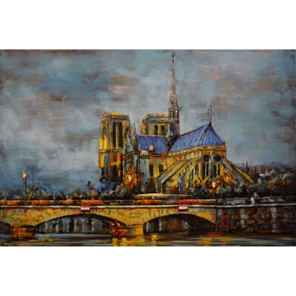 Tablou metal 3D model Notre Dame 120 x 80 x 3 cm, 2, hectarul.ro